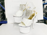 Zingj Hate Day High Nightclub Super High Heels Sandals Women's Work Shoes Show Pole Dancing Shoes Crystal