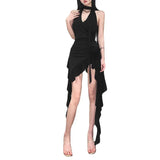2023 Spring And Summer Women's New Trend Fashion Pure Color Sexy Bare Back Hanging Neck
