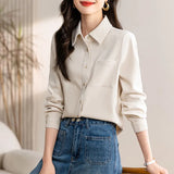 Korean Version Add Thick Grinding Hair Loose Show Thin Long Sleeve Shirt Female Autumn Winter New Can Wear Lapel Fashion Temperament Jacket-Outfit
