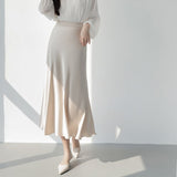 Satin Skirts For Women High Waisted 2022 A-Line Elegant Summer Midi Skirt New Korean Style