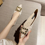 The Autumn Of 2025, The New Soft-Soled Tip Flat-Soled Single-Shoe Women's Bean Shoes Net Red Light Evening Wind Gentle
