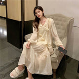 Zingj Flower Dress Female Autumn Outfit 2024 New Very Fairy Flounce V Collar Design Sense First Love Department Long Sleeve Skirt-Outfit