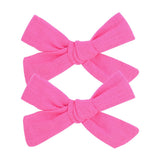 Lovely Baby Solid Hair Bows With Clip Bowknot Hair Clips Headwear Children Cute Cotton Hairpins Barrettes Hair