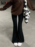 Shade Grunge 90s Urban Style Boot Cut Pants High Waist Black Vintage Skinny Pants Fashion Indie Casual For Women