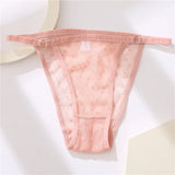 Transparent Lace Mesh Women Briefs Female Underwear Breathable Low Waist Panties Lady Thongs Intimates Lingerie