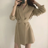 Zingj Celebrity Small Suit Long Chic Retro Belt Korean Version 2024 Casual Temperament Ins Suit Jacket Female