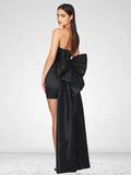 High-End Women's Sexy Folded Bag With A Bosom Dress Temperament Can Be Removed Large Bow Decorative