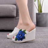 Flower Fish Mouth Slope With Large-Size Cool Slippers Waterproof Table Roman Sandals New