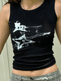 Guitar Ribbed Cropped Tank Top- Outfit
