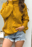 Women Oversized Sweater 2023 Loose Autumn Winter Turtleneck Elegant Knitted Warm Pullovers Fashion Solid Tops Knitwear