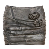 Zingj New Summer Sexy Hot Girl Style Small Personality Street Design Sense Show Thin Slim Rose Short Skirt Woman-Outfit