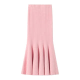 Zingj Shot Imitation Mink Hair Fishtail Skirt Female Mid-Winter Long Skirt High-Waisted Lotus Leaf Edge Skirt Sexy Velvet Bag Hip Knitted