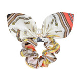 Chiffon Bowknot Silk Hair Scrunchies Women Pearl Ponytail Holder Hair Ties Hair Rope Rubber Bands Headwear Hair