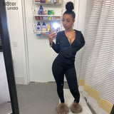 Women Zipper Hooded Top With Pocket Sporty Pant 2 Piece Co-Ord Matching Set Long Sleeve Tops Leggings Workout