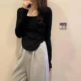 Long-Sleeved Bottomed Shirt For Women In Early Autumn, The New T-Shirt Is Designed To Be Slim And