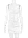Lace Trim Satin Slip Mini Dress With Corset-Outfit