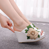 Flower Fish Mouth Slope With Large-Size Cool Slippers Waterproof Table Roman Sandals New