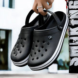 Boy Sandals Crocks Summer Hole Shoes Crok Rubber Clogs Men's EVA Garden Shoes Black Beach Flat Men Sandals