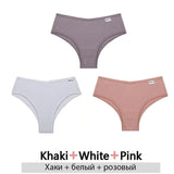 3PCS/Set Cotton Brazilian Panties Woman 2021 Female Panties Lingerie Sexy Thongs Woman Brazilian Pantys Plus Size