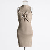 Sexy Hollow Kinesi Dress 2025 New Sleeveless Temperament Design Slimming