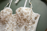 Street Women's Camisole New Fashion Embroidered 3D Petal Bustier Bra Cropped Tops Female Thin Underwear