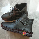 Velcro Short-Tice Cotton Shoes Female Hand-Slit Suture Thick Sole Plus Velvet Hair High-Top Single Shoes