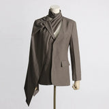 Zingj Shawl Small Suit Autumn 2024 New Fashion Casual Advanced Sense Hollow Suit Jacket Coat