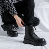 Zingj Martens Men's High Gang British Style Chelsea Boots Casual Men's Shoe Tide Boots