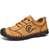 Zingj New Men's Casual Shoes Handmade Outdoor Travel Shoes Fashionable British Leather Shoes Breathable Men's