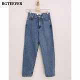 Casual Irregular Pockets High Waist Jeans Pants 2020 Fashion Loose Denim Jeans Female Trousers Autumn Winter