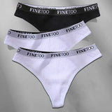 3PCS/Set M-XL Women's Thong Cotton Female Underpants Letter Waist Underwear Sexy Women's Panties Lingerie Thongs