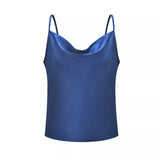 Zingj Summer Women's Solid Color Sling Small Vest Bottom Silk Chiffon Top-Outfit