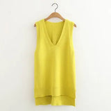 Spring Summer O Neck Women Sweater Vest Sleeveless Knit Female Cotton Soft Elastic Solid Colore