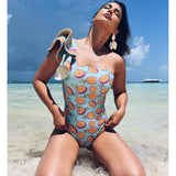 Sexy Solid Yellow One Piece Swimsuits For Female One Shoulder Women Swimwear Push Up Bathing Suits Bodysuits Beach