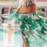 de praia Fashion Beach Kimono Dress Women Beachwear Multicolored Bohemian Tropical Printed Ankle Length Pareo Dress