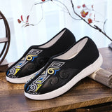 Zingj Men's Shoes Embroidered Korean Cloth Shoes Social Embroidery Flower Bean Shoes Lazy Tide Sail Flat Cloth