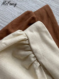 Cotton Shorts Sets Women 2022 Vintage Square Collar Puff Sleeve Tops High Waist Shorts 2 Piece Sets Womens