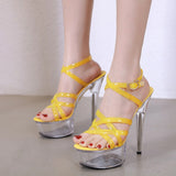 New Woman shoes summer sandals heel transparent female platform High Heels Crystal pole dance wedding dress 2020 stripper