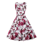 Lobster Printing Women Swing Dress Sleeveless Audrey Hepburn Robe Retro Casual Vintage O-Neck A Line Tunic Dresses