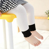 0 to 8 Yrs Spring Autumn Double Needle Leggings Girl Combed Cotton Ribbed Leggings Baby Soft Lace Knitted Pant For