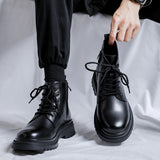 Zingj Fall Winter Side Zip Martin Shoe Fall British Black Platform Short Boots