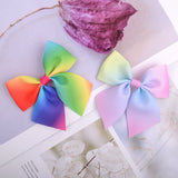 Pcs/lot Rainbow Grosgrain Ribbon Hair Bows With Clips For Girls Boutique Hair Clips Hairpins Barrettes Kids Hair