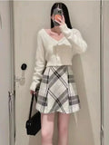 High Waist Plaid Mini Skirt- Outfit