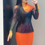 Folds Folds Fluorosclums Folded High-Necked Long Sleeves At The Bottom Of The Autumn New Fashion Wilight