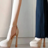 Table With High Heels Women With Thick Heel 2025 Summer New Pointed Black Single Shoes Sexy Temperament