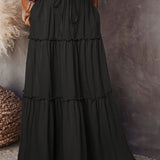 Women's Summer New Wood Ear Layered Skirt High Waist Tight With Lotle Side