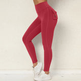 Zingj Butt Overalls Tight Pocket Yoga Pants Female High Waist Elastic Lift Hip Button Speed Dry Running Fitness Pants Women-Outfit