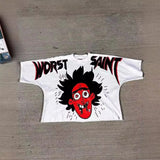 Zingj Men's T-Shirts Oversized Graphics Gothic Harajuku Short-Sleeved Men's T-Shirts Y2k Top Friends 211-0-Outfit