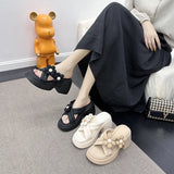 Wind Flower Thick Bottom Slippers Female Wear Female 2025 Summer New Fashion Beach Open Toe Slippers