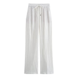 Straight Trousers 2025 Spring And Summer Tice With Tight High Waist Leisure Loose Broad Legs Trousers